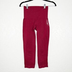Gymshark Beet Red Energy Seamless Cropped‎ Leggings Size Small